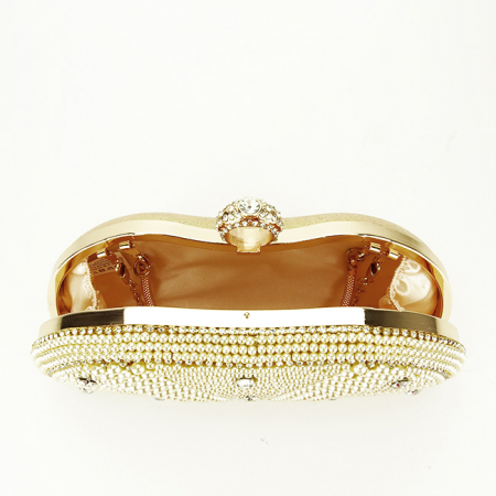Geanta clutch cu perle si pietricele BME-22732 05 Auriu [7]