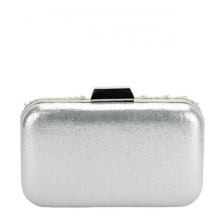 Geanta clutch ivoar/argintiu cu perle 1006 05 [5]