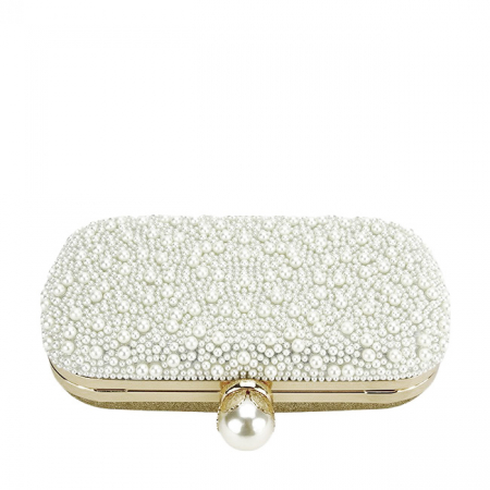 Geanta clutch ivoar/auriu cu perle 1003 01 [7]