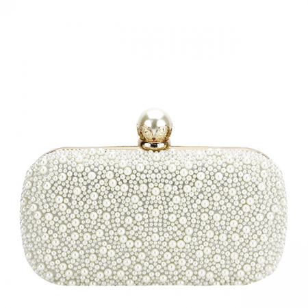 Geanta clutch ivoar/auriu cu perle 1003 01 [1]