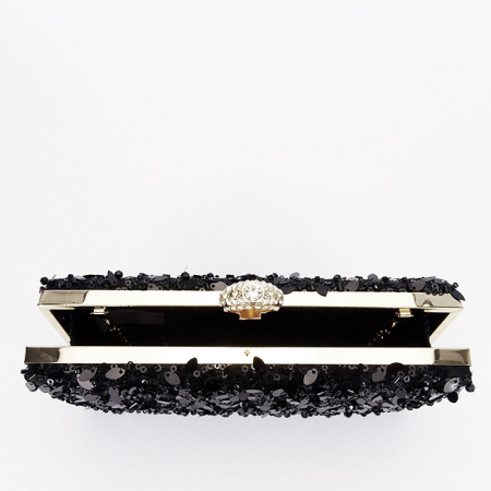 Geanta clutch neagra cu cristale si paiete BYH-907 01 [6]