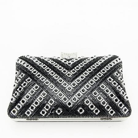 Geanta clutch neagra cu model 3d BYH-87900 06 [4]