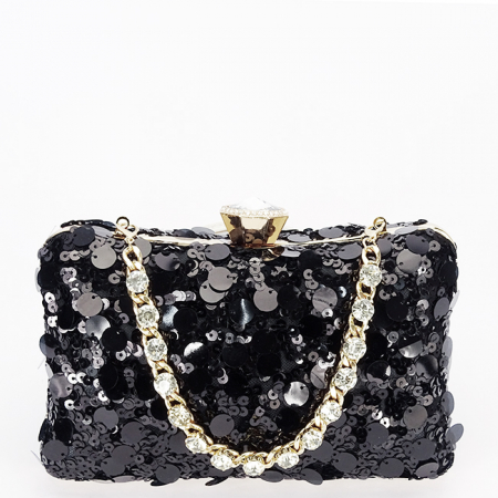 Accesorii - Geanta clutch neagra cu paiete BYH-896 05