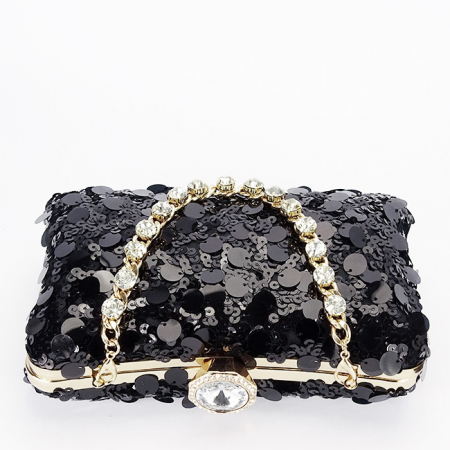 Geanta clutch neagra cu paiete BYH-896 05 [4]