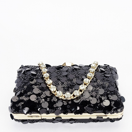 Geanta clutch neagra cu paiete BYH-896 05 [3]