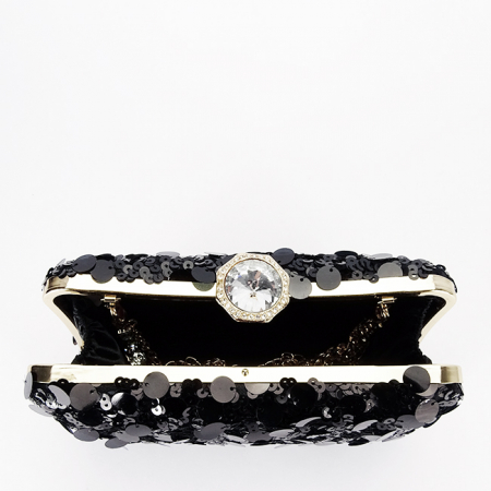Geanta clutch neagra cu paiete BYH-896 05 [6]
