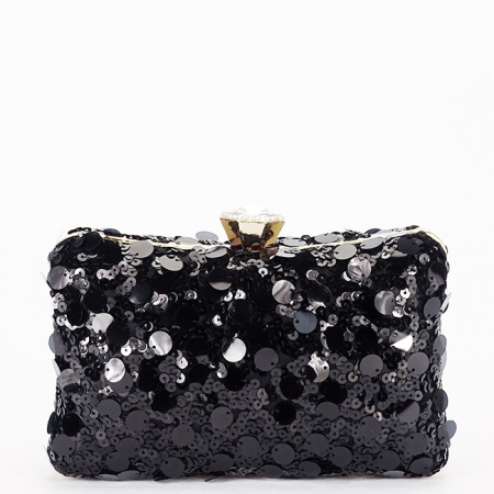 Geanta clutch neagra cu paiete BYH-896 05 [2]