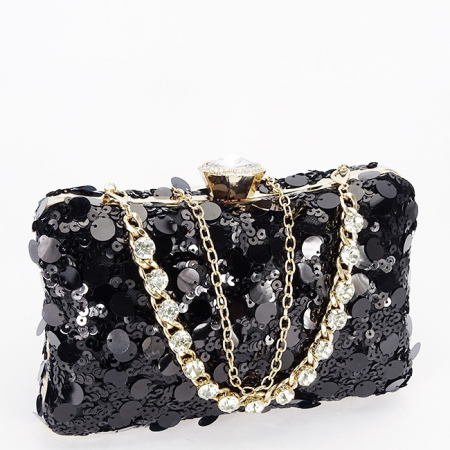 Geanta clutch neagra cu paiete BYH-896 05 [1]
