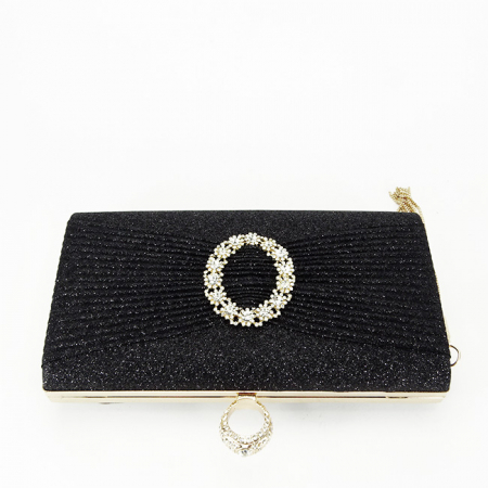 Geanta clutch negru cu brosa BYH-8815 05 [5]