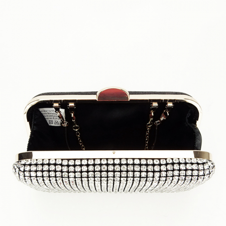 Geanta clutch resigilata cu cristale BJH-1609 03 Negru M0 [6]