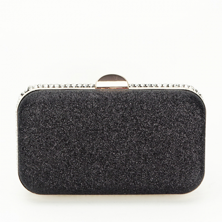 Geanta clutch resigilata cu cristale BJH-1609 03 Negru M0 [3]