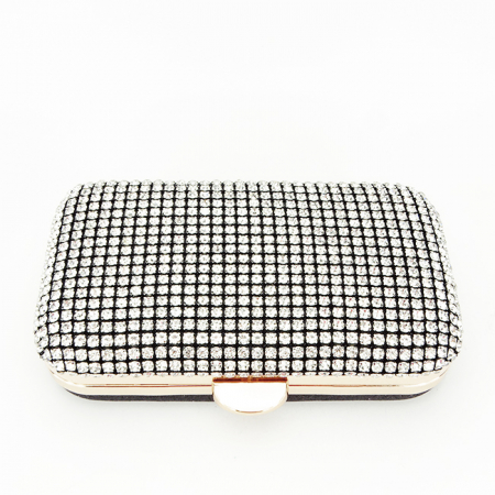Geanta clutch resigilata cu cristale BJH-1609 03 Negru M0 [4]