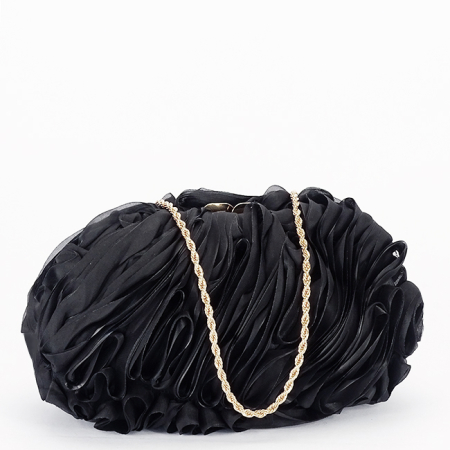 Clutch - Geanta clutch negru cu model 3D BMN-1241 06
