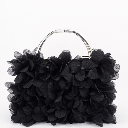 Geanta clutch negru cu model floral 3D BXQ-327 05 [3]