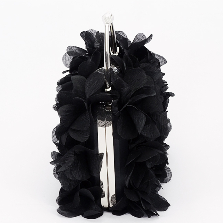 Geanta clutch negru cu model floral 3D BXQ-327 05 [2]