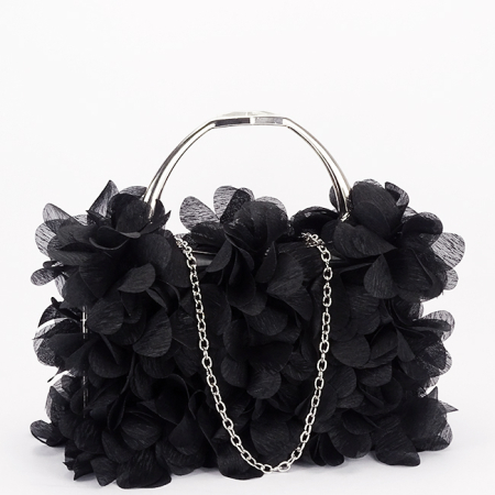 Clutch - Geanta clutch negru cu model floral 3D BXQ-327 05
