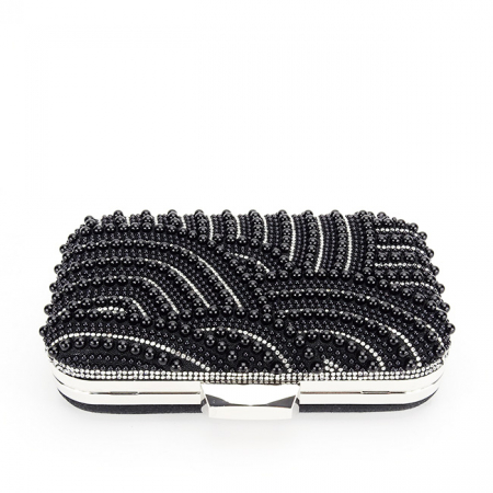 Geanta clutch negru cu perle 1006 05 [6]