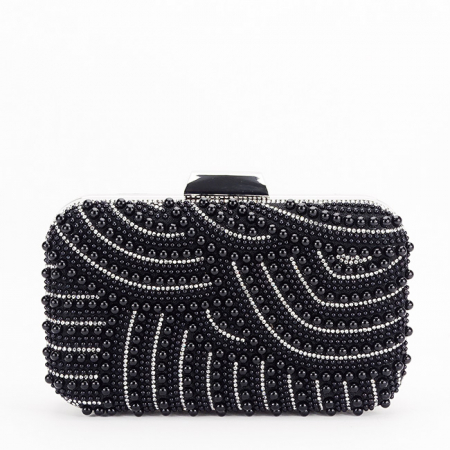 Geanta clutch negru cu perle 1006 05 [1]