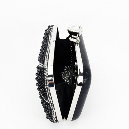 Geanta clutch negru cu perle 1008 05 [6]