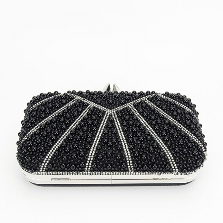 Geanta clutch negru cu perle 1008 05 [4]