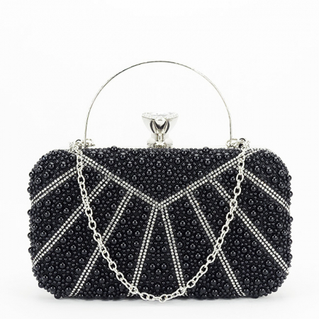 Geanta clutch negru cu perle 1008 05 [1]