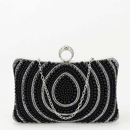 Geanta clutch negru cu perle BYH-866 07 [1]