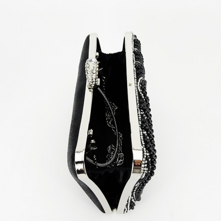 Geanta clutch negru cu perle BYH-866 07 [8]
