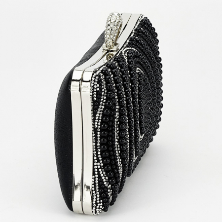 Geanta clutch negru cu perle BYH-866 07 [3]