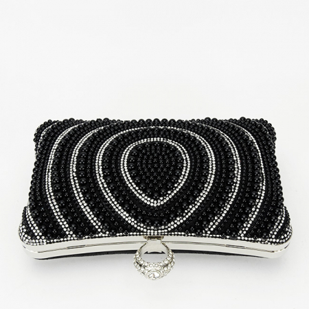 Geanta clutch negru cu perle BYH-866 07 [6]