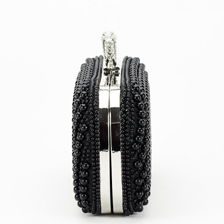 Geanta clutch negru cu perle BYH863 06 [2]