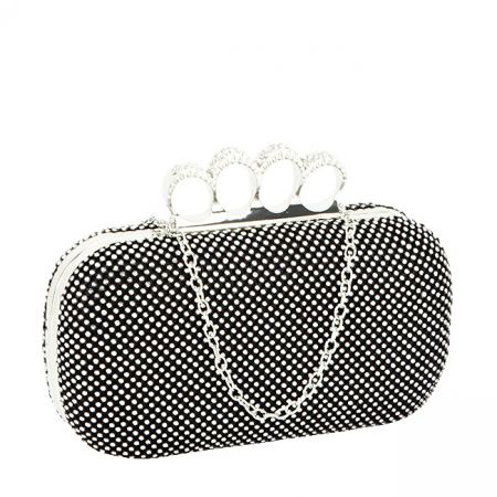 Clutch - Geanta clutch negru cu pietricele 2016-5 05