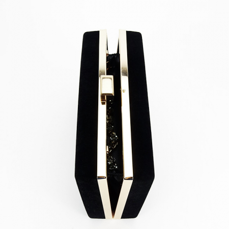 Geanta clutch negru din catifea 1005 01 [7]