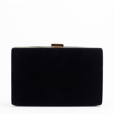 Geanta clutch negru din catifea 1005 01 [4]