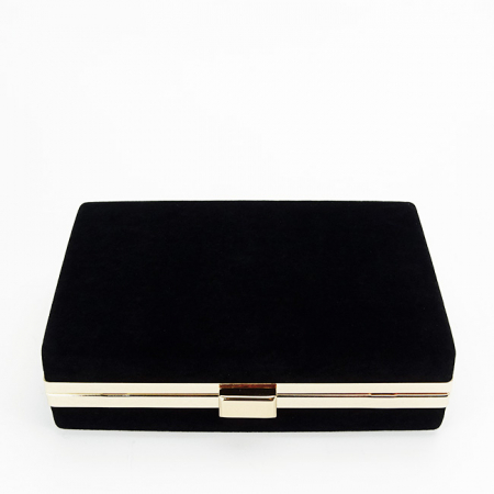 Geanta clutch negru din catifea 1005 01 [6]