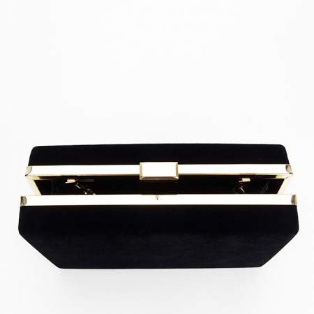 Geanta clutch negru din catifea 1005 01 [8]