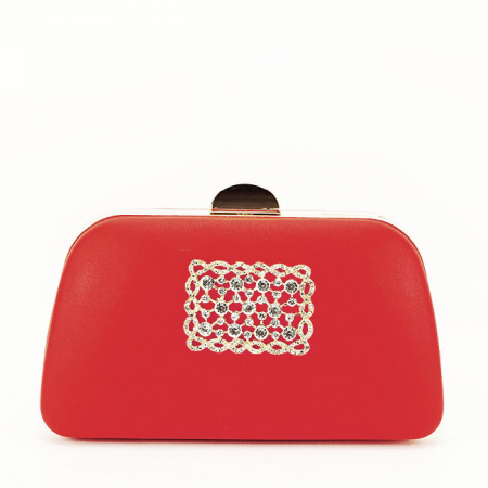 Geanta clutch cu brosa LK5672 06 Rosu [2]