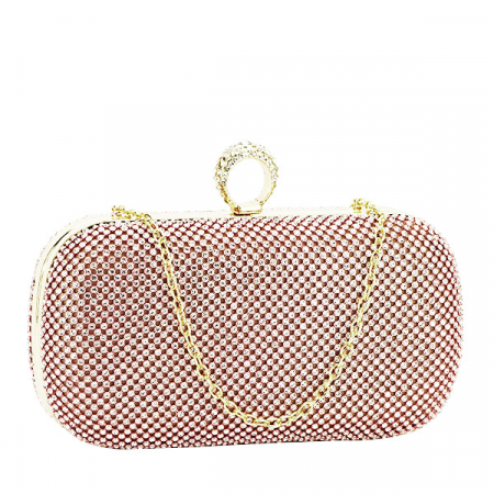 Clutch - Geanta clutch roz cu pietricele L-1061 05