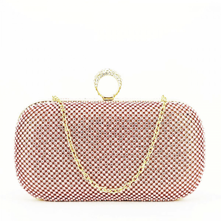 Geanta clutch roz cu pietricele L-1061 05 [2]