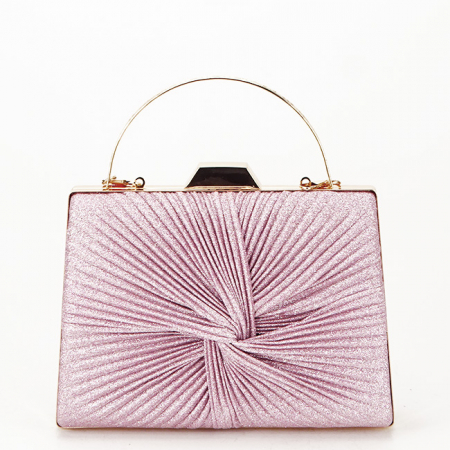 Clutch - Geanta clutch roz cu sclipici BJH-22706 05