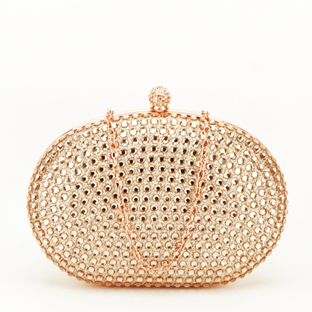 Clutch - Geanta clutch cu cristale V-190BB 05 Auriu rose