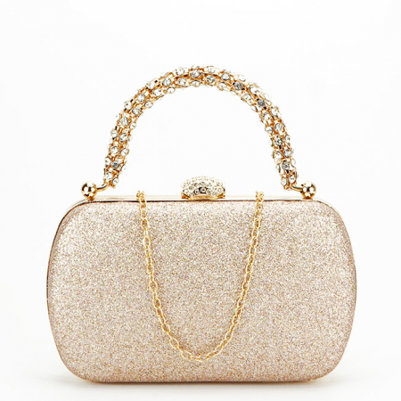 Noutati - Geanta clutch sampanie cu maner detasabil BYH-871 06