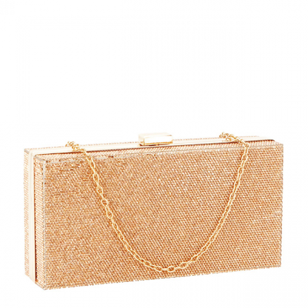 Clutch - Geanta clutch sampanie cu pietricele BRS-5052 05