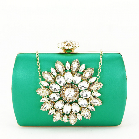 Geanta clutch cu brosa BRS-210 06 Verde [2]