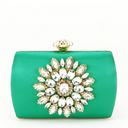 Geanta clutch cu brosa BRS-210 06 Verde [1]