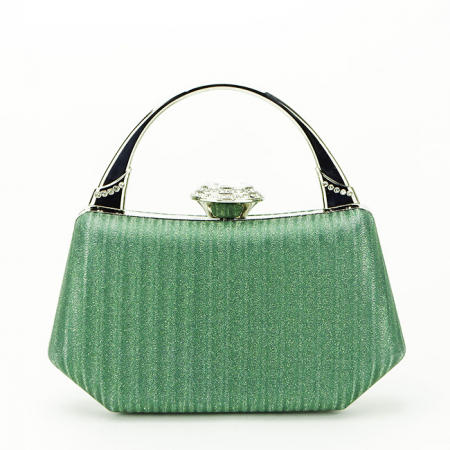 Clutch - Geanta clutch verde cu cristale si sclipici 55461 06