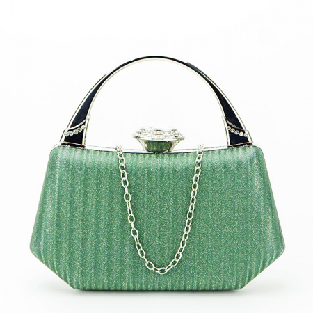 Geanta clutch verde cu cristale si sclipici 55461 06 [1]