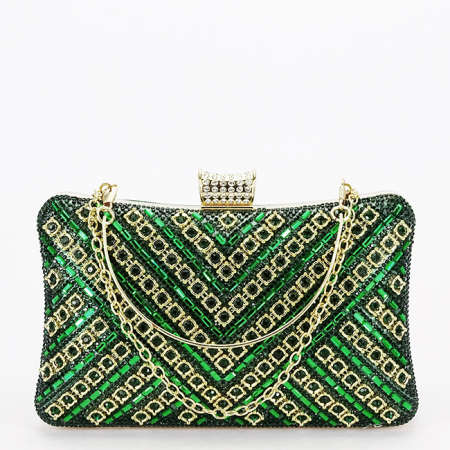 Geanta clutch verde cu model 3d BYH-87900 06 [4]