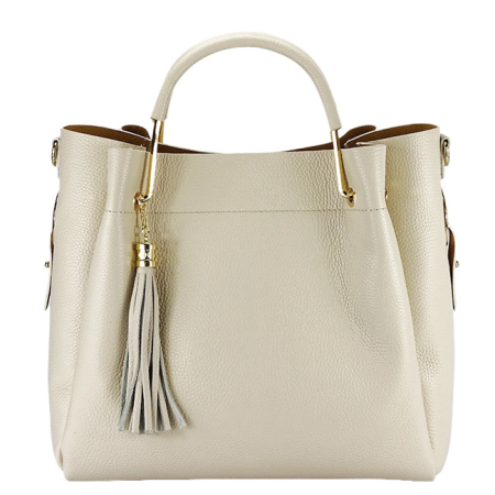 Noutati - Geanta crem din piele naturala Ariana 123