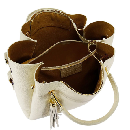 Geanta crem din piele naturala Ariana 123 [8]