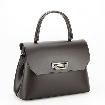 Geanta din piele naturala Alicia 123 Maro inchis [2]